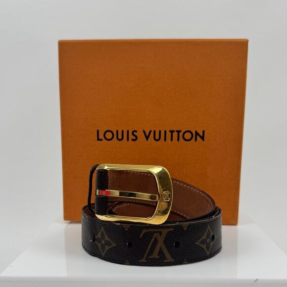 Women\'s Louis Vuitton Classic Monogram Canvas Belt Size 80/32